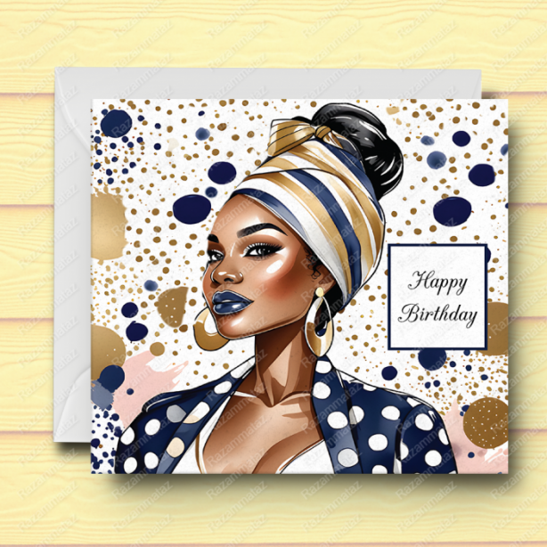 Black Woman Birthday Card X